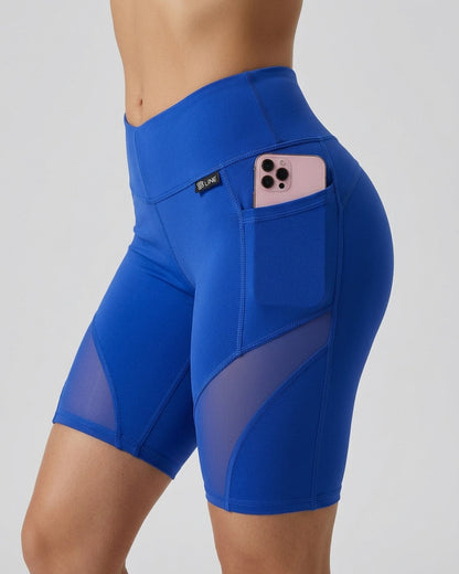 Biker Diosa Fitness - Bolsillos, Malla y Realce de Glúteos - A348