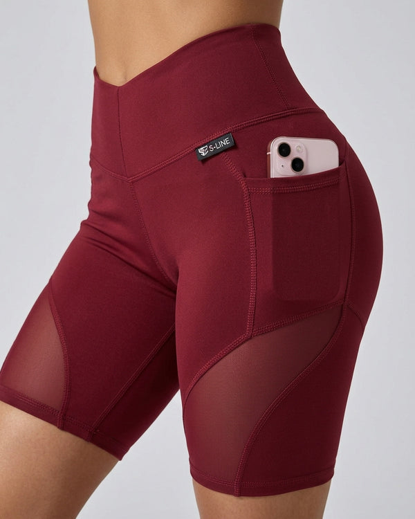 Biker Diosa Fitness - Bolsillos, Malla y Realce de Glúteos - A348