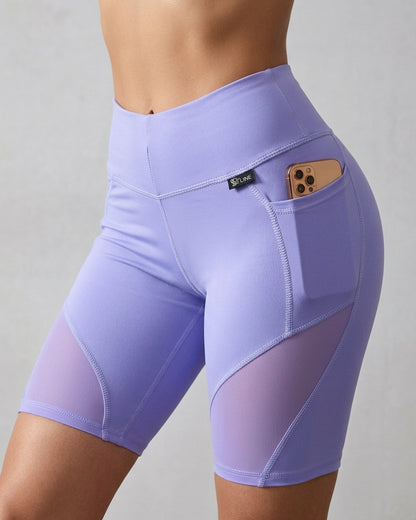 Biker Diosa Fitness - Bolsillos, Malla y Realce de Glúteos - A348