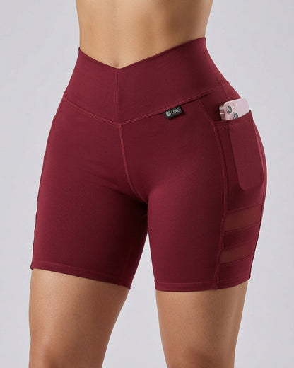 Short Suplex Nitro - Malla Dual, Tiro Alto y Bolsillo Pro - A352