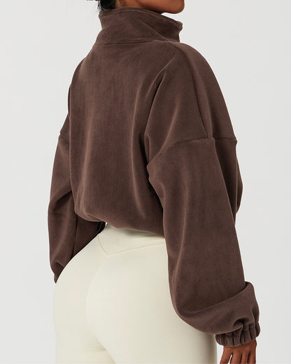 Chaqueta Cropped Polar Cierre Ajuste Cintura Viral Pro