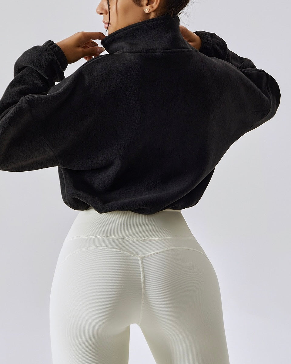 Chaqueta Cropped Polar Cierre Ajuste Cintura Viral Pro