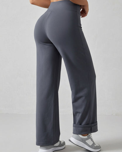 Pantalón Palazzo Térmico Polar Tiro Alto Caída Fluida Mujer - DH017