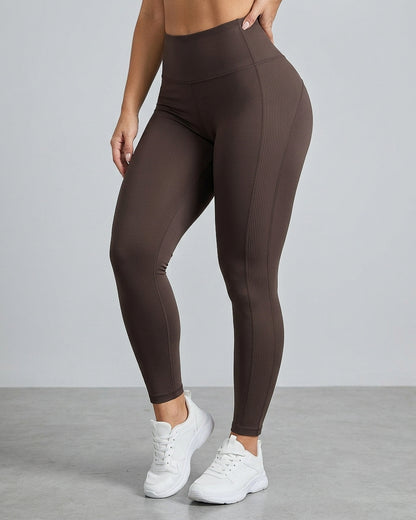 Calza Deportiva Sin Costuras Tiro Alto Lateral Acanalado - JYT033