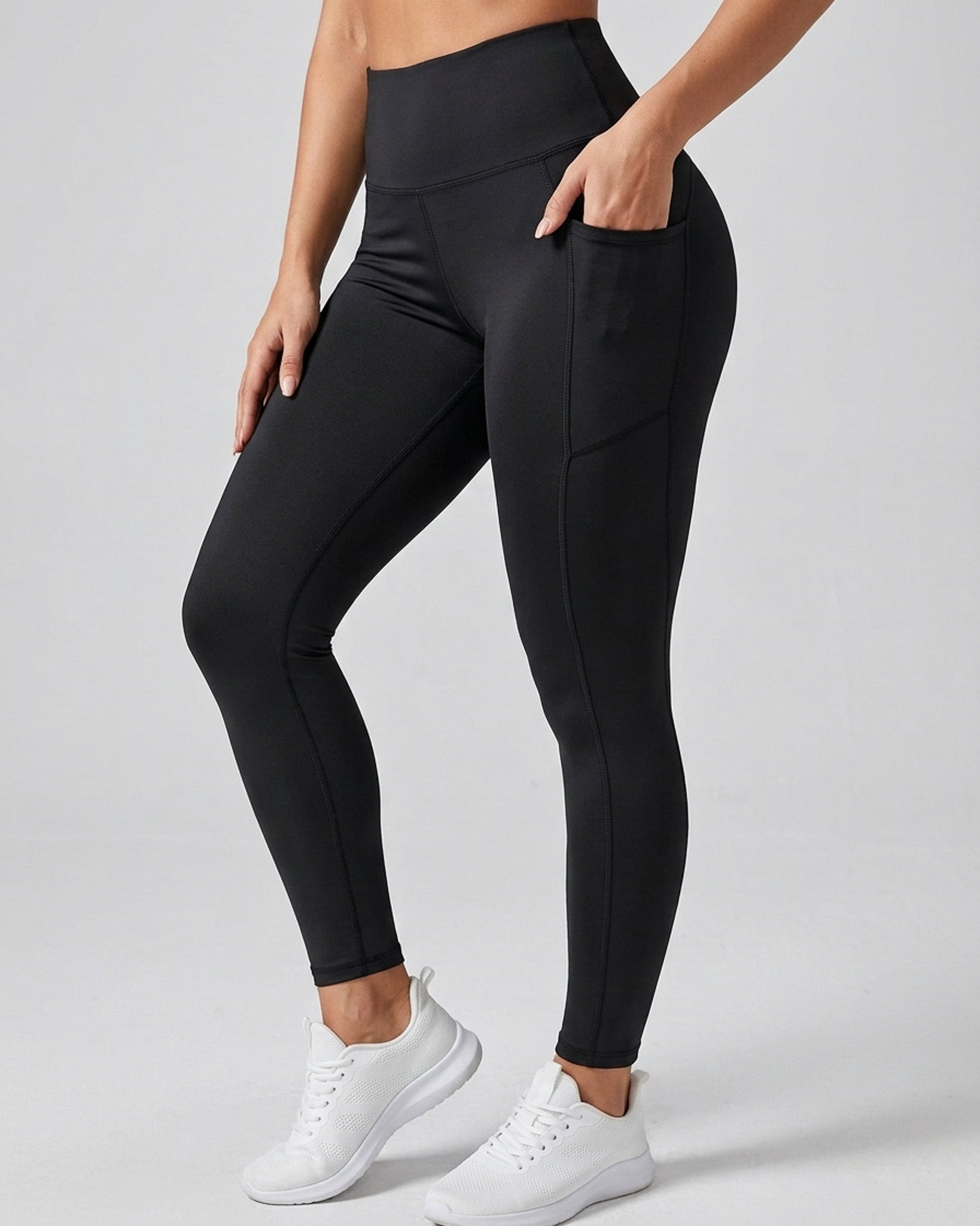 Calza Yoga Tiro Alto Bolsillos Laterales Pretina Ancha Gym - JYT034