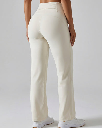 Pantalón Palazzo Fluido Tiro Alto Bolsillo Cintura Trasera - JYT035