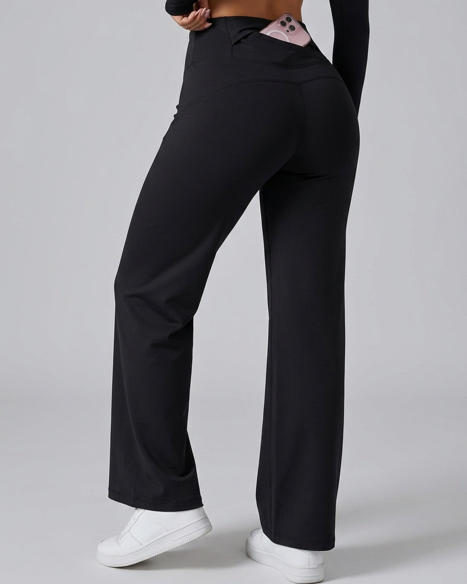 Pantalón Palazzo Fluido Tiro Alto Bolsillo Cintura Trasera - JYT035