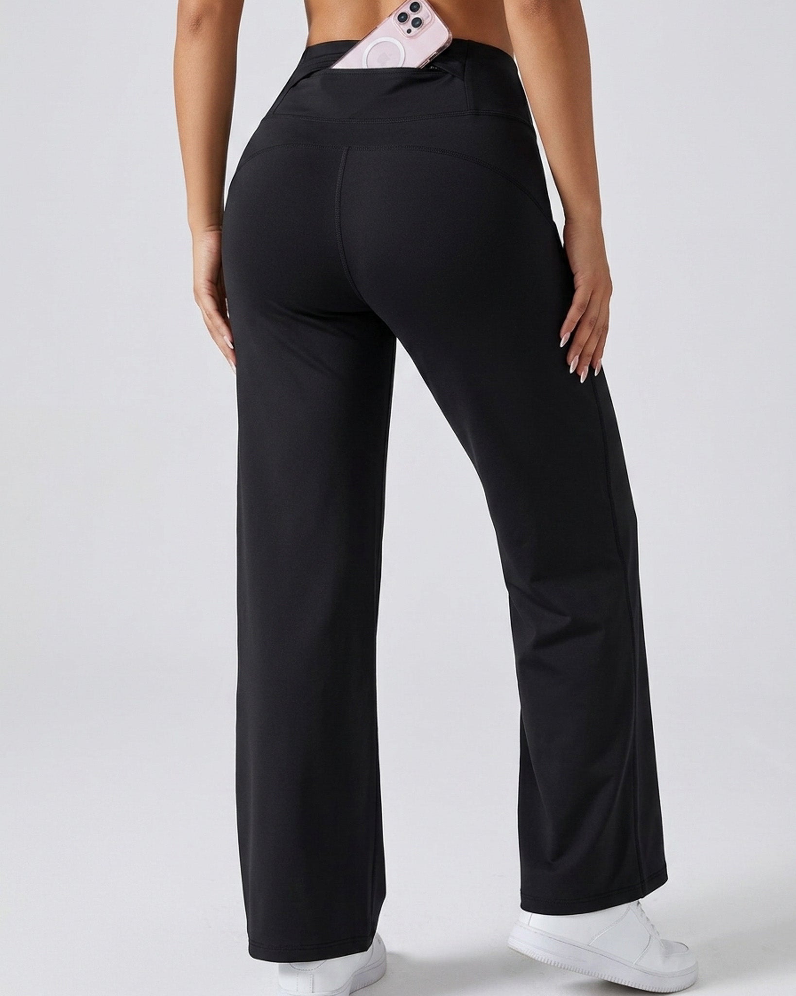 Pantalón Palazzo Fluido Tiro Alto Bolsillo Cintura Trasera - JYT035