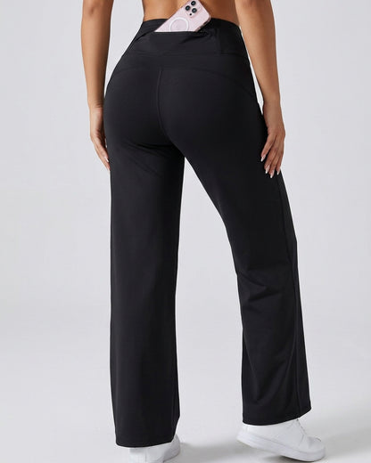 Pantalón Palazzo Fluido Tiro Alto Bolsillo Cintura Trasera - JYT035
