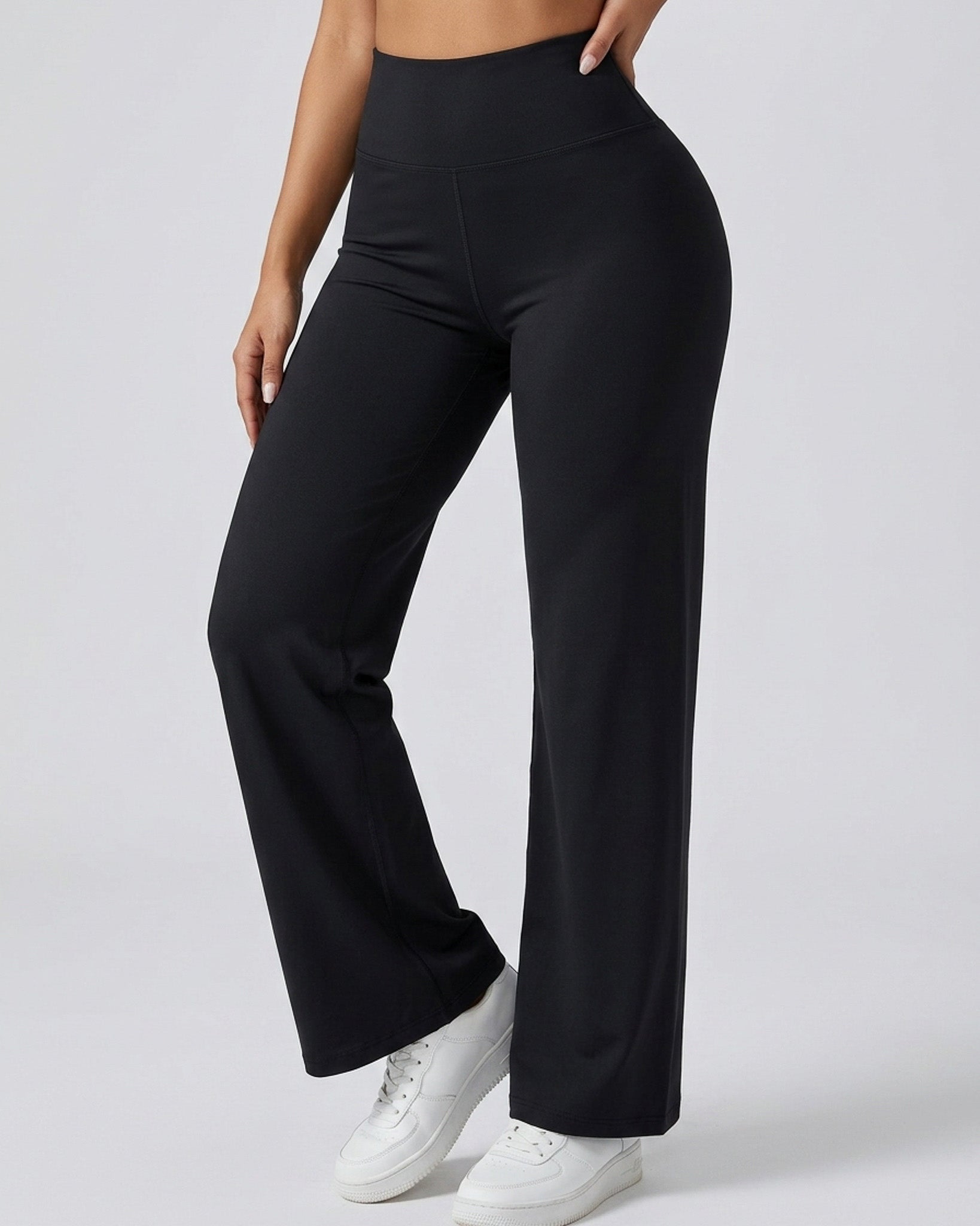 Pantalon Palazzo Mujer Tiro Alto Deportivo Bolsillo Trasero - JYT035-1