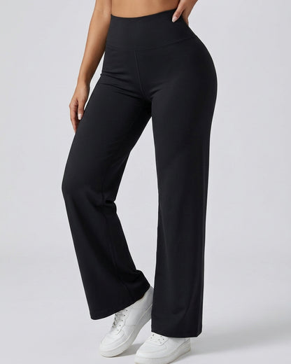 Pantalon Palazzo Mujer Tiro Alto Deportivo Bolsillo Trasero - JYT035-1