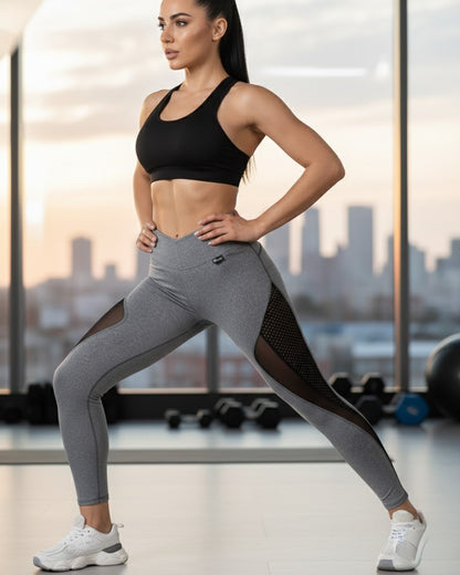 Calza Deportiva con Detalle de Malla Premium - A340