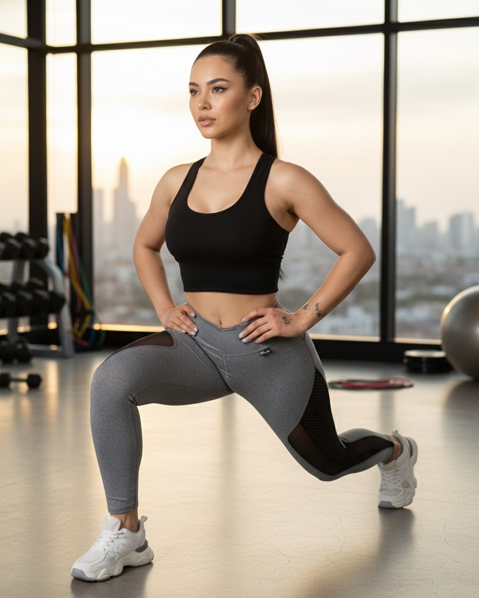 Calza Deportiva con Detalle de Malla Premium - A340