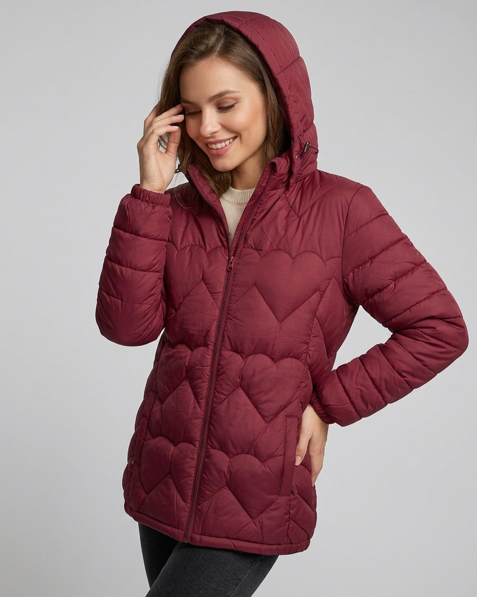 Parka Acolchada Texturizada: Abrigo Superior y Calce Top - EXU1601