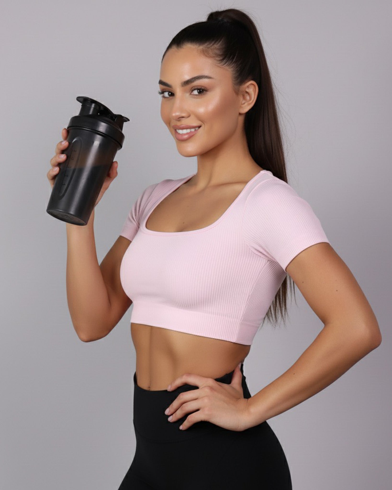 Top Camiseta Deportiva Manga Corta Acanalado Premium Yj195