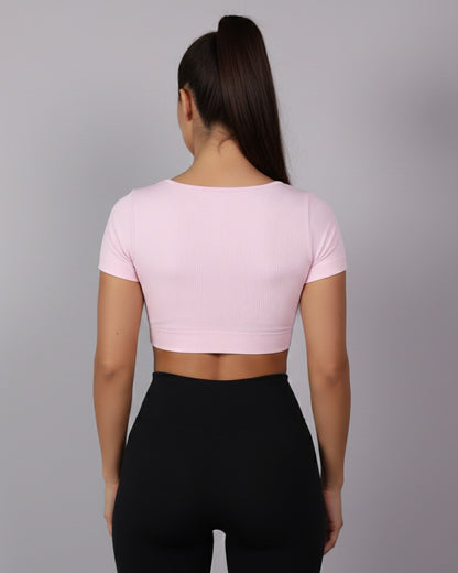 Top Camiseta Deportiva Manga Corta Acanalado Premium Yj195