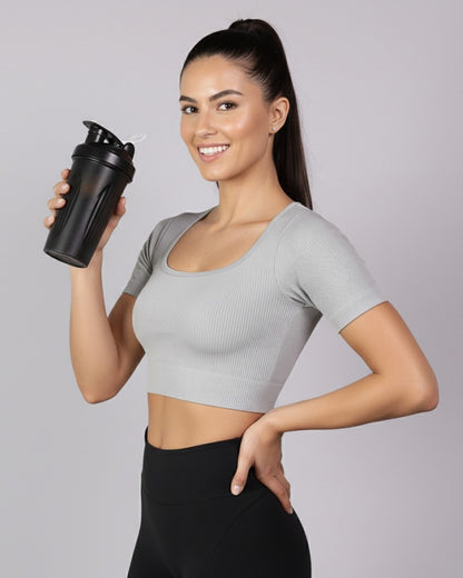 Top Camiseta Deportiva Manga Corta Acanalado Premium Yj195