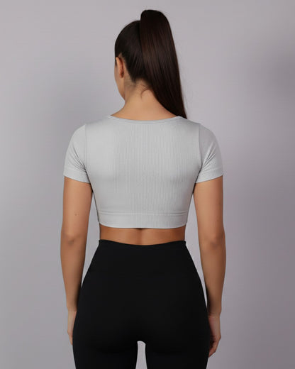 Top Camiseta Deportiva Manga Corta Acanalado Premium Yj195