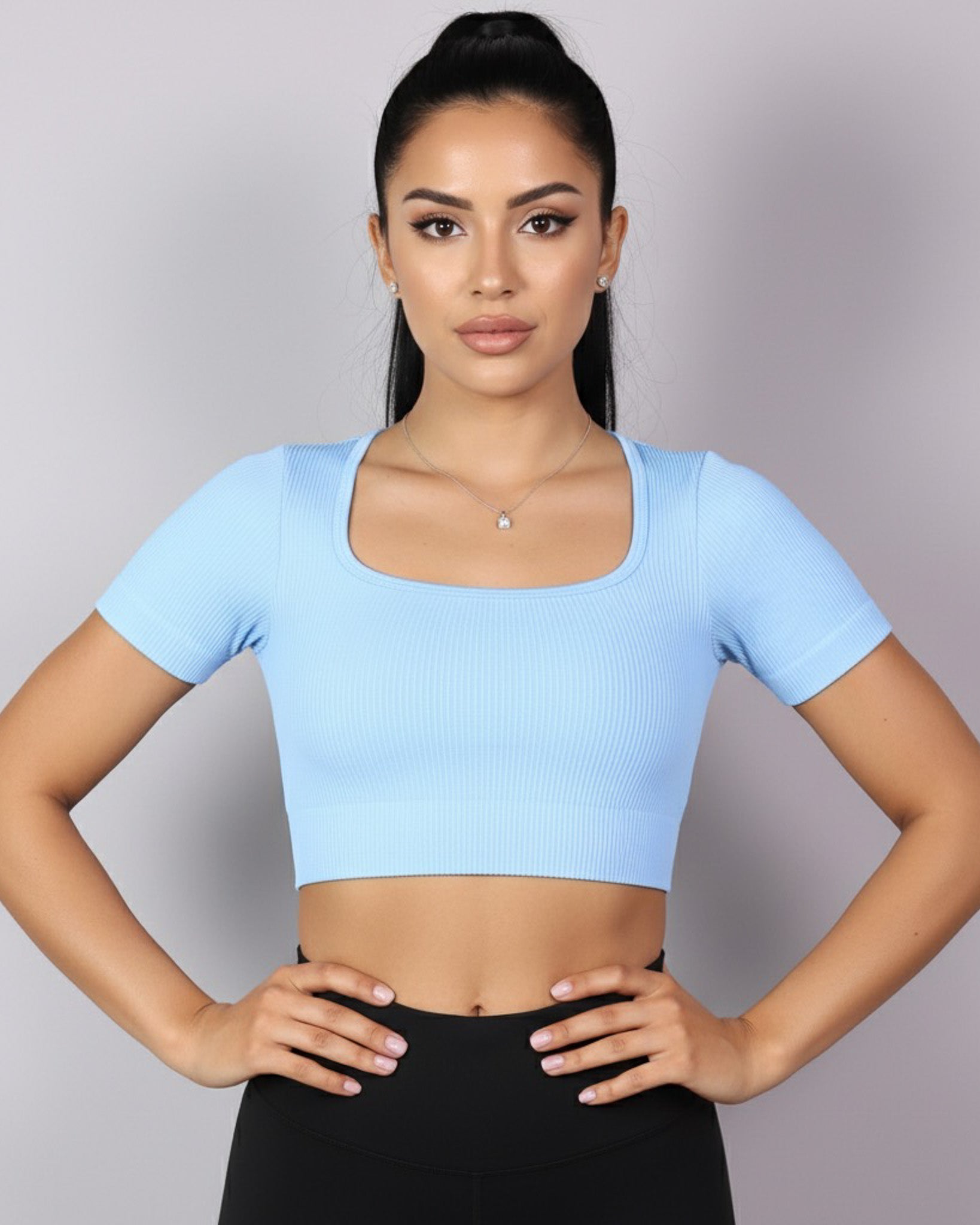 Top Camiseta Deportiva Manga Corta Acanalado Premium Yj195