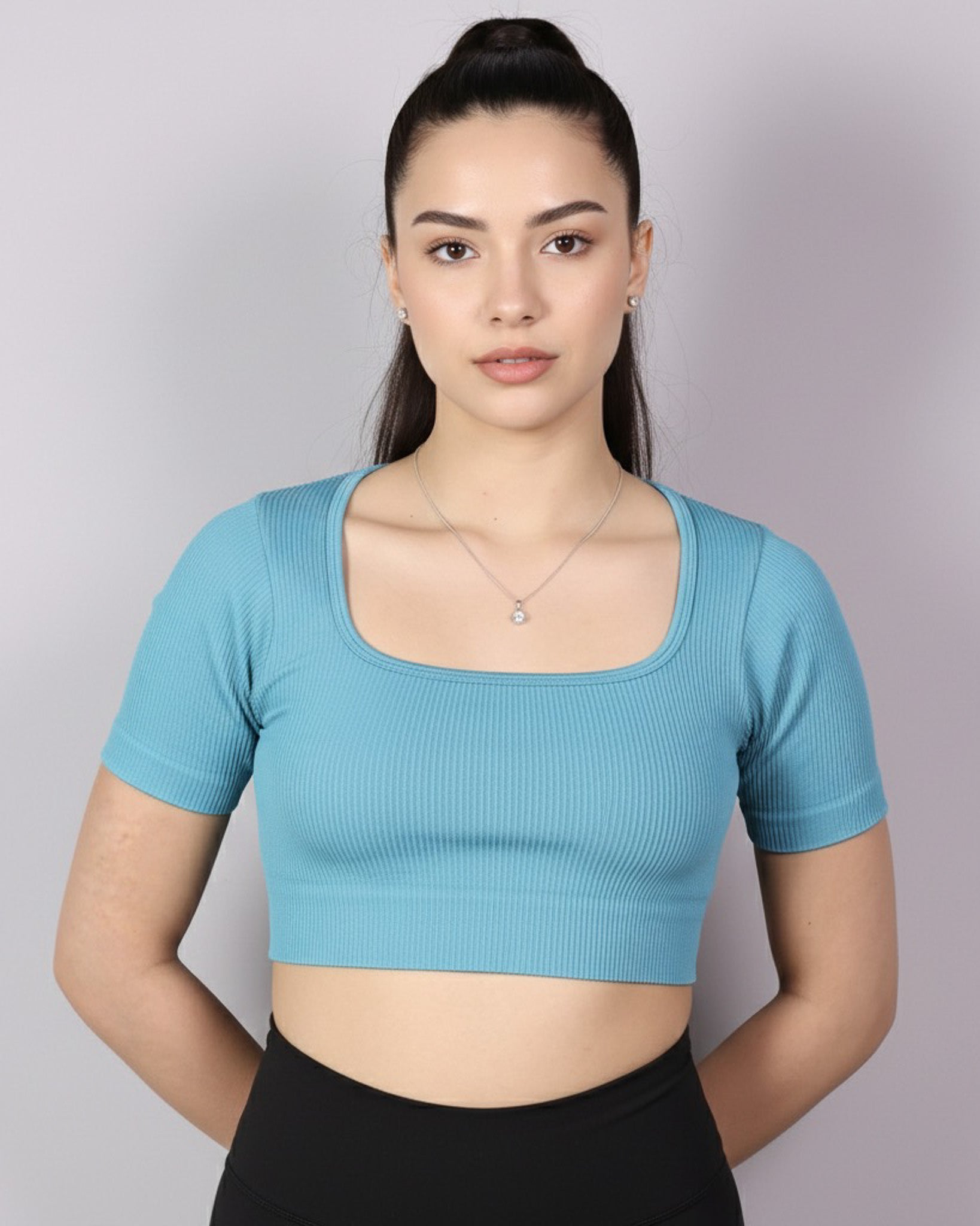 Top Camiseta Deportiva Manga Corta Acanalado Premium Yj195