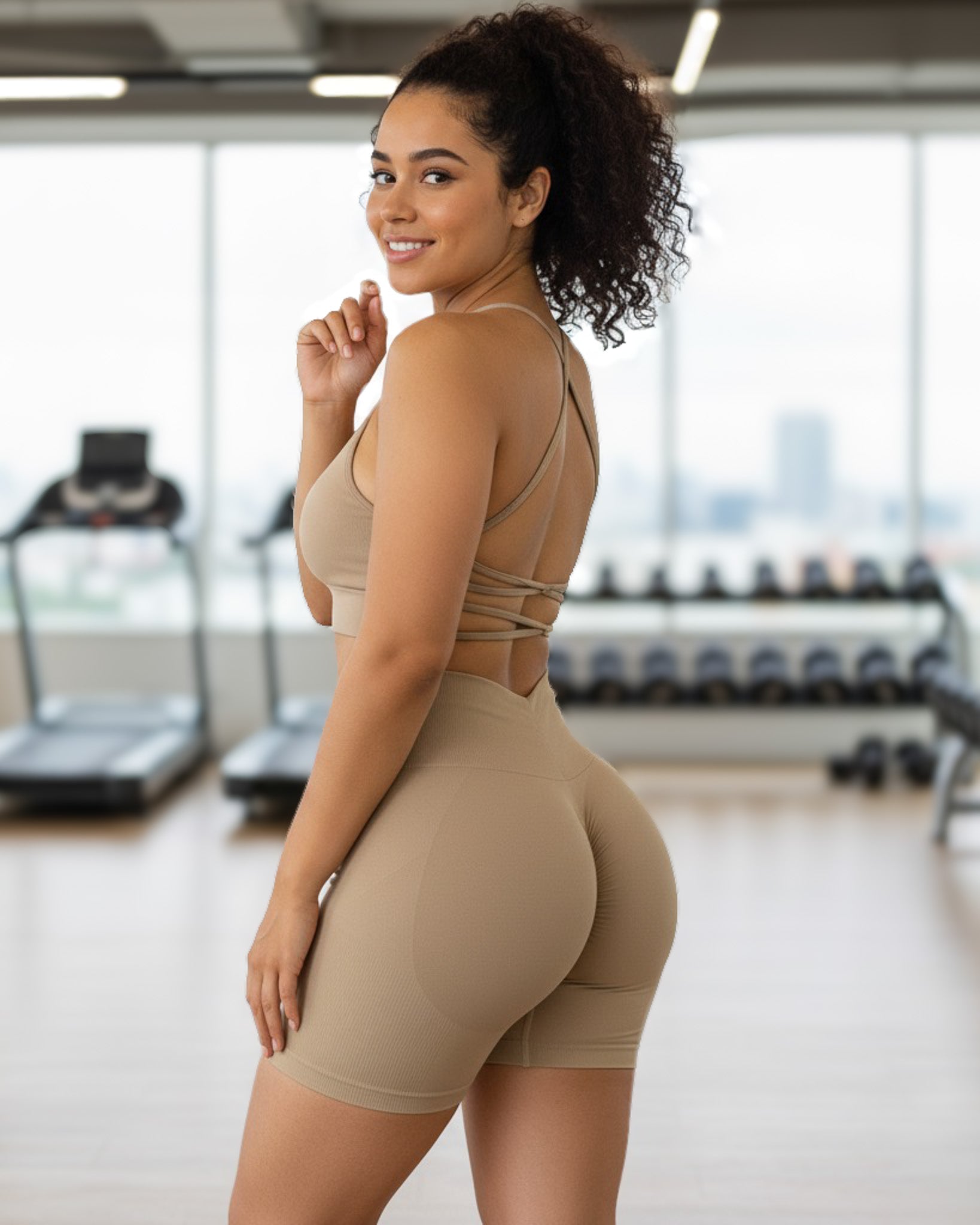 Conjunto Deportivo Mujer Gym Yoga Short Levanta Gluteos - YJ185