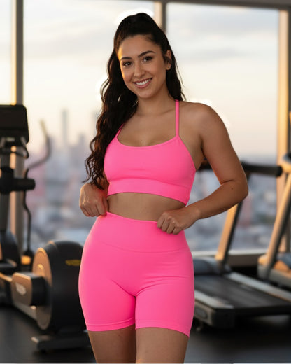 Conjunto Deportivo Mujer Gym Yoga Short Levanta Gluteos - YJ185