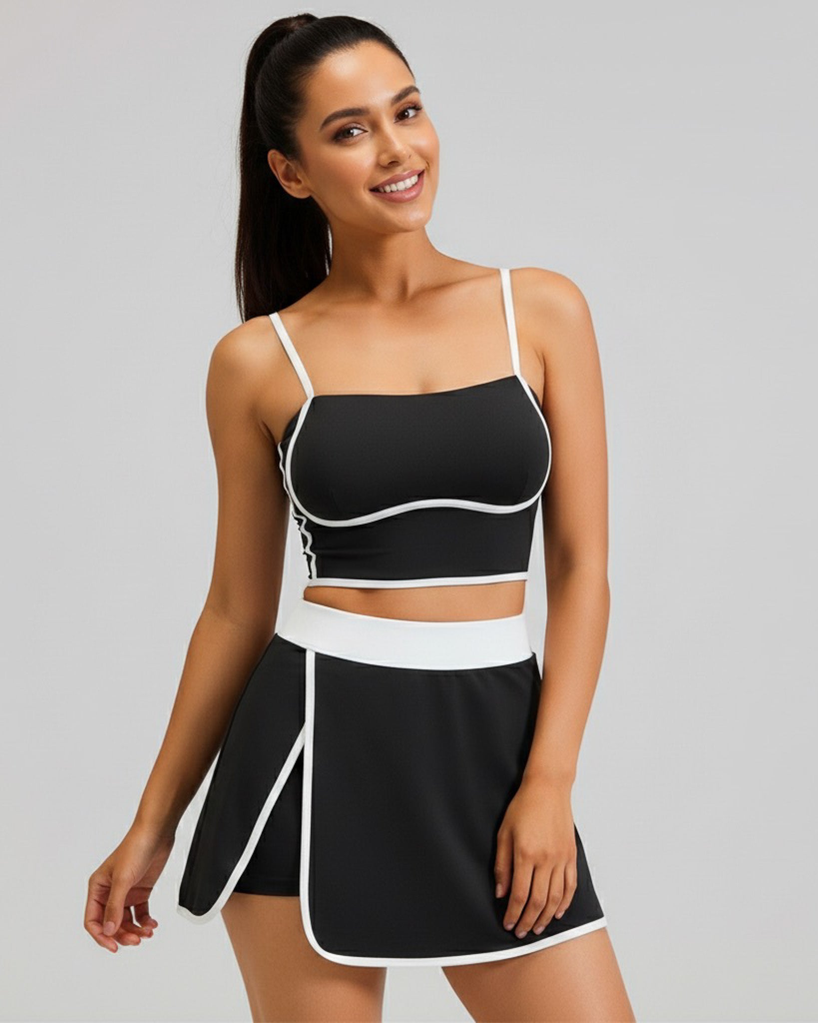 Conjunto Deportivo Mujer top y falda short Calidad Premium - YJ248