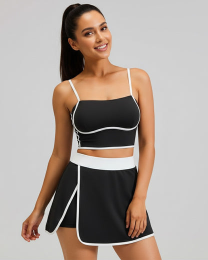 Conjunto Deportivo Mujer top y falda short Calidad Premium - YJ248