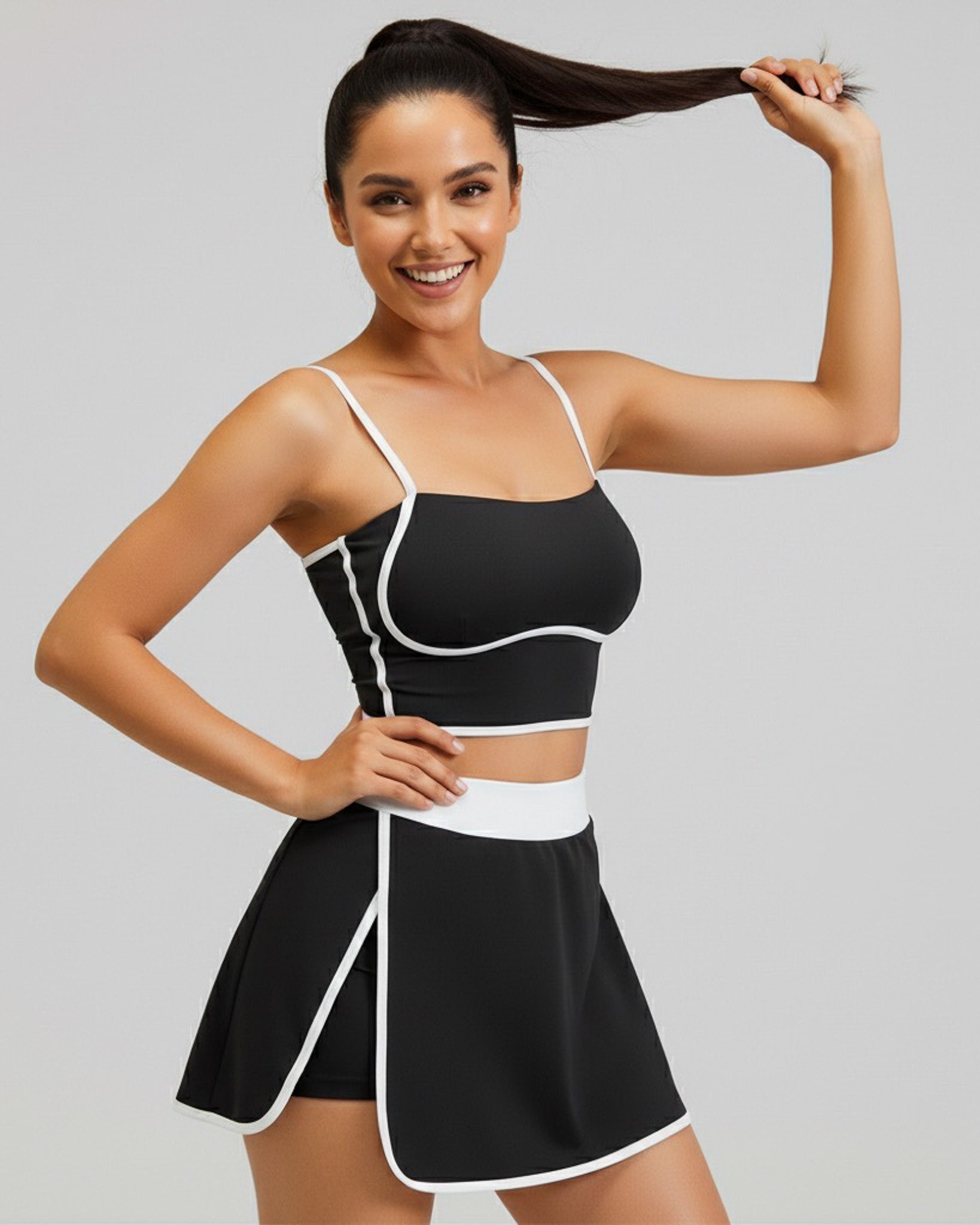 Conjunto Deportivo Mujer top y falda short Calidad Premium - YJ248