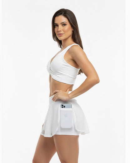 Conjunto Deportivo Peto y Falda Short con Malla