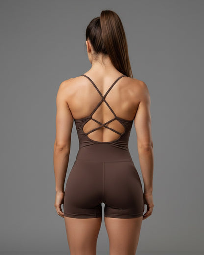 Enterizo Corto Con Con Tirantes Cruzados - YK37097