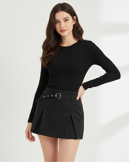 Falda Short de Vestir con Cinturon For Dama - ZM2509