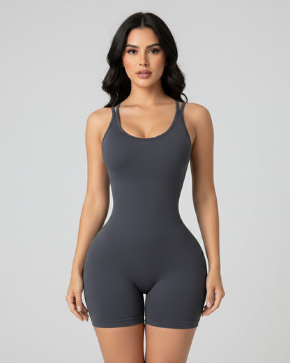 Enterizo Deportivo Con Push Up y Tirante Cruzado en Espalda - YJ288