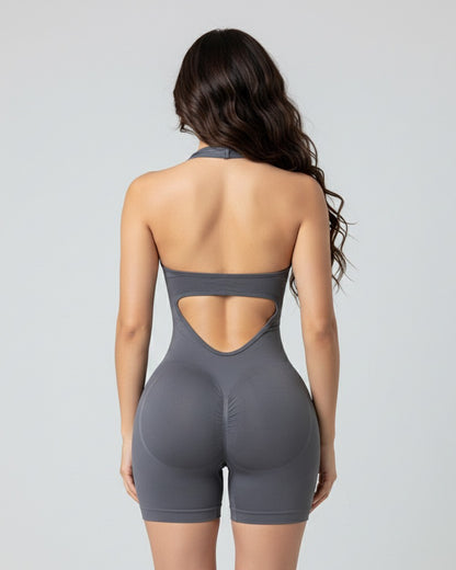 Enterizo Corto Deportivo Con Push Up Escotado en la Espalda - YJ284