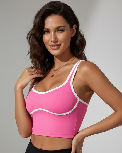 Sujetador Deportivo Mujer Con Lineas Blancas - YJ269