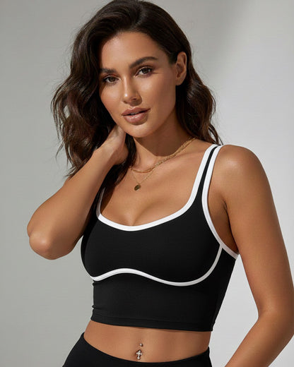 Sujetador Deportivo Mujer Con Lineas Blancas - YJ269