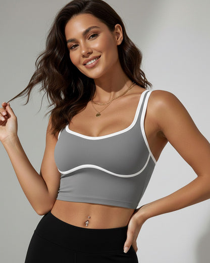 Sujetador Deportivo Mujer Con Lineas Blancas - YJ269