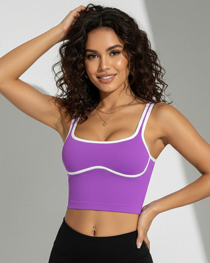 Sujetador Deportivo Mujer Con Lineas Blancas - YJ269