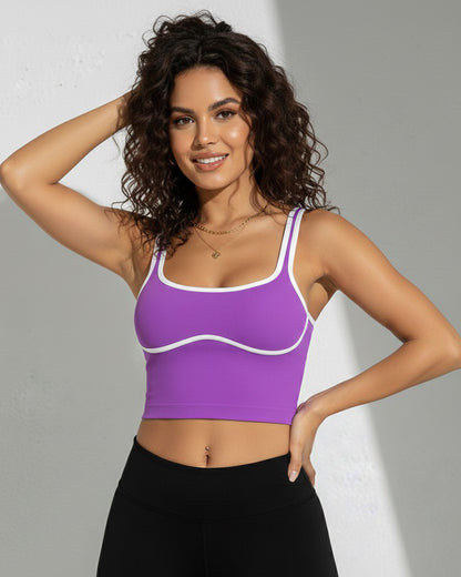 Sujetador Deportivo Mujer Con Lineas Blancas - YJ269
