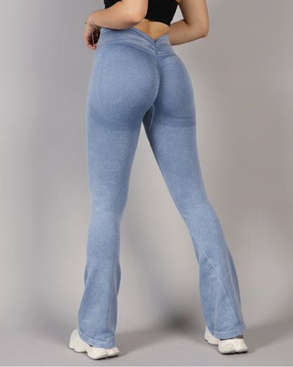 Calza Flare Mujer con Corte en V y  Push Up Moldeadora - YJ290