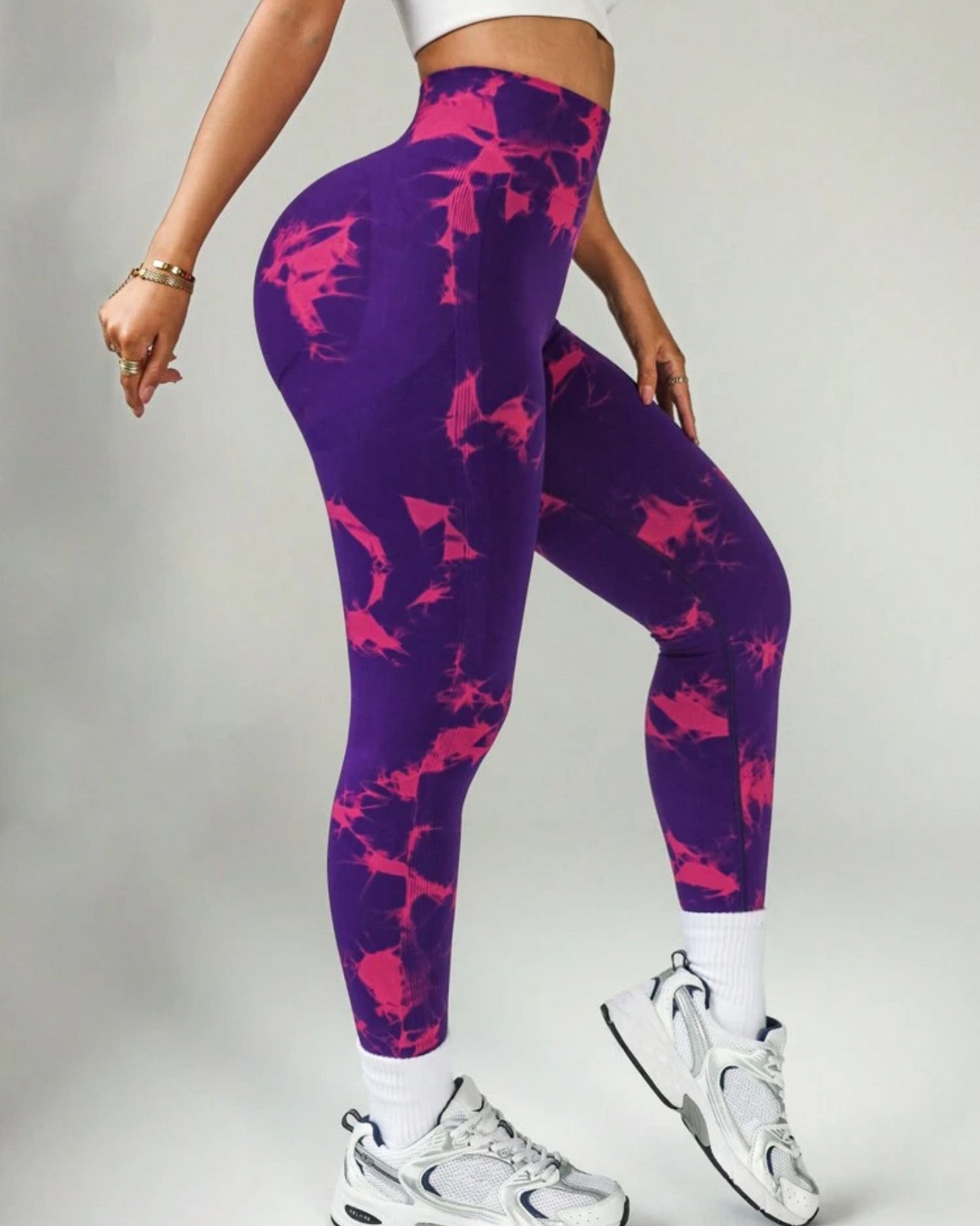 Pack 4 Calzas Tie Dye Sin Costura Con Efecto Push Up