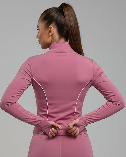 Chaqueta Deportiva Mujer Compresion Viral con Lineas Blancas - JC059017