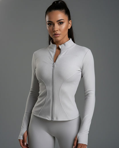 Chaqueta Deportiva Mujer Ajustada Manga Larga Fitness - JC527030