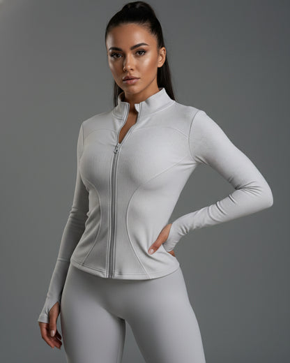 Chaqueta Deportiva Mujer Ajustada Manga Larga Fitness - JC527030
