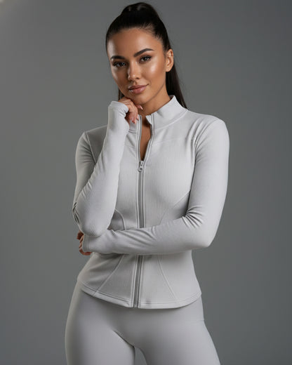 Chaqueta Deportiva Mujer Ajustada Manga Larga Fitness - JC527030