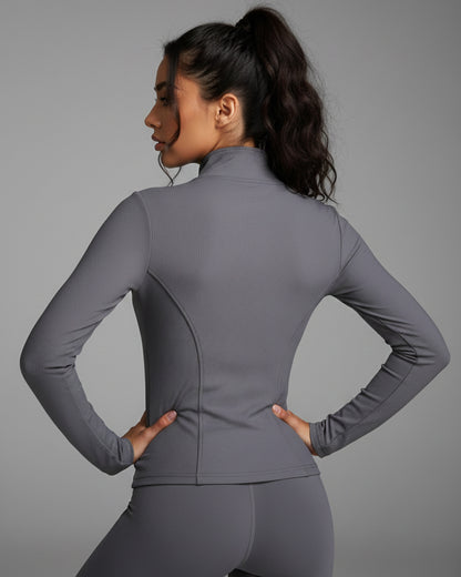 Chaqueta Deportiva Mujer Ajustada Manga Larga Fitness - JC527030