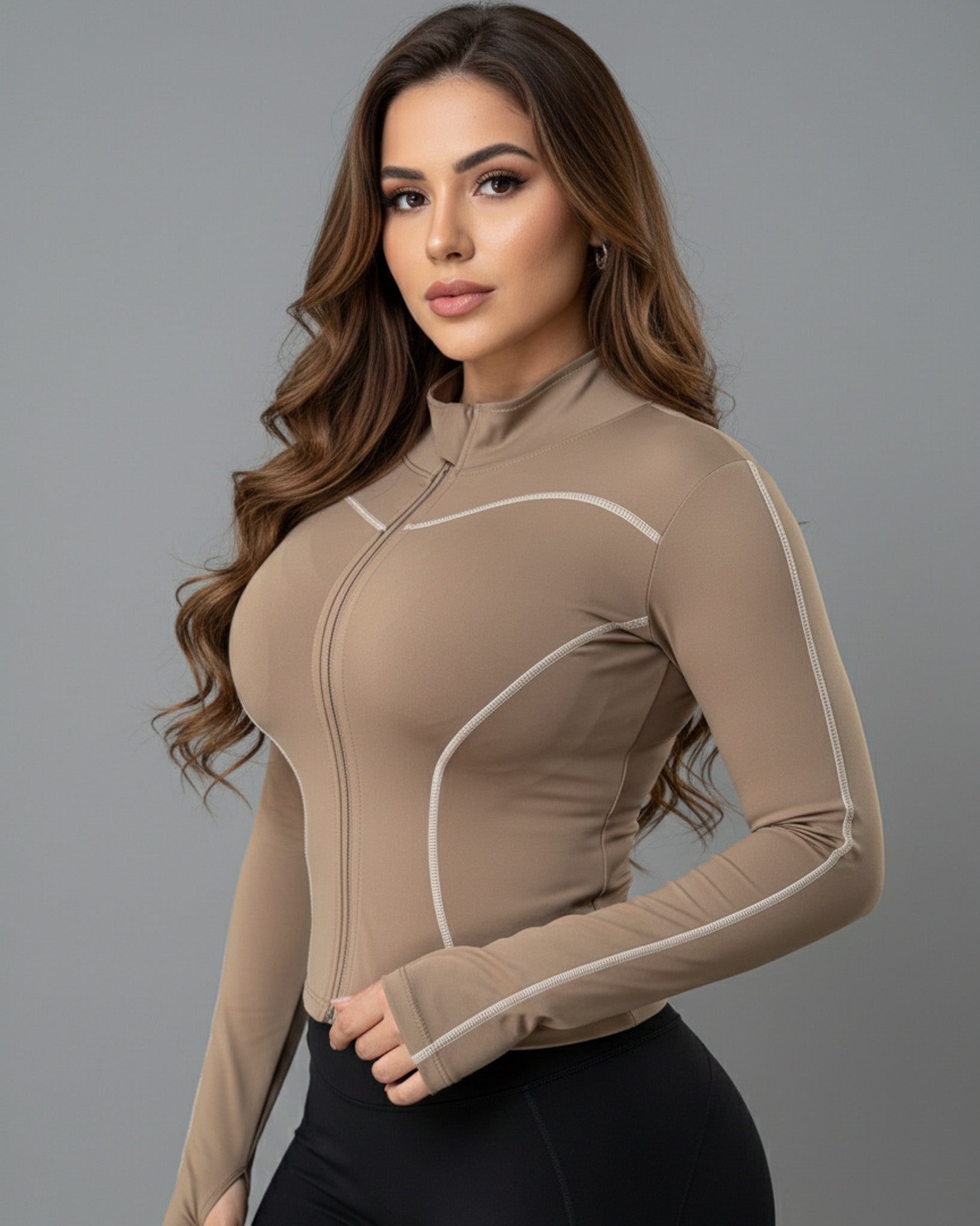 Chaqueta Deportiva Corte Ajustado For Mujer Estiliza - JC059018