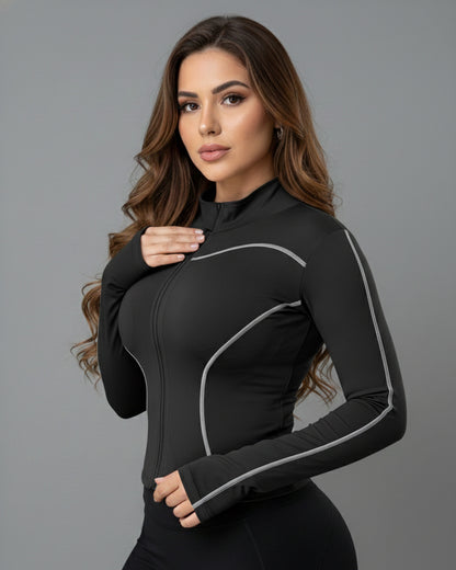 Chaqueta Deportiva Corte Ajustado For Mujer Estiliza - JC059018