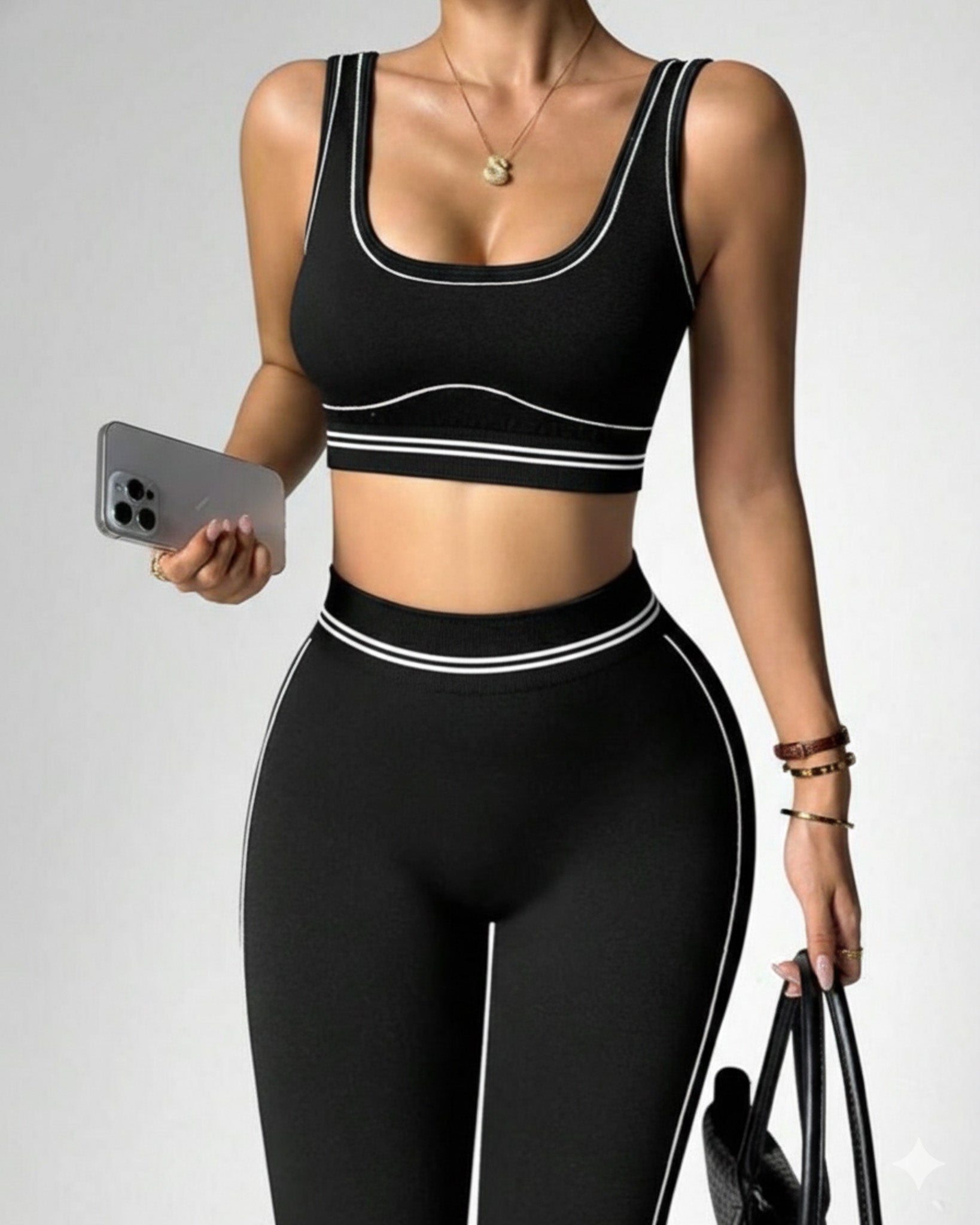 Conjunto de 2 Piezas Deportivo Para Mujer Fitness Ajustado - YK37143