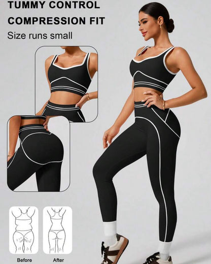 Conjunto de 2 Piezas Deportivo Para Mujer Fitness Ajustado - YK37143